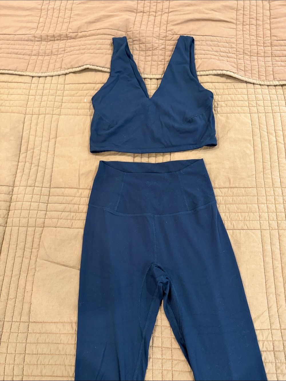 FP Movement Black V-Neck Bralette and High-Waist Leggings Set - S & XS